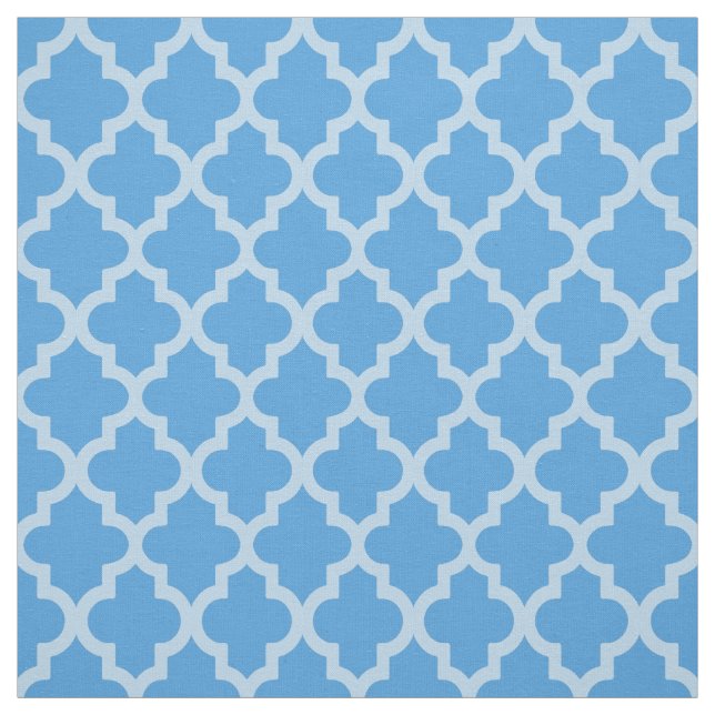 Sky Blue Moroccan Moods Quatrefoil Fabric (Swatch)