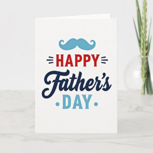 Sky Blue Moustache Fathers Day Card