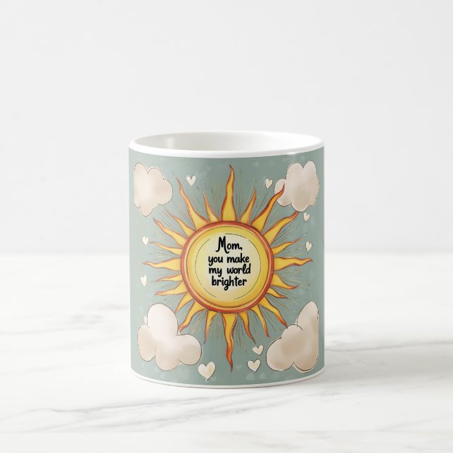 Sky Blue Mum Mug – You Make My World Brighter (Center)