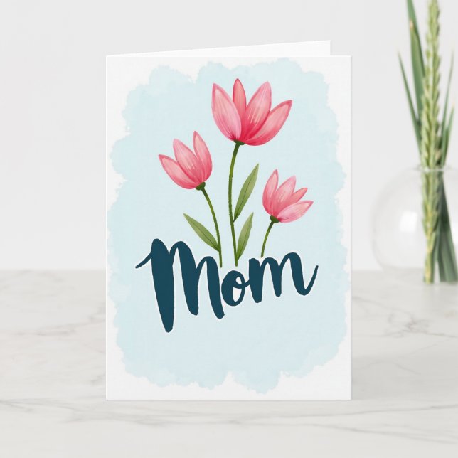 Sky Blue Mum Sentiment Card (Front)