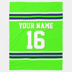 Sky Blue Navy White Team Jersey Sports Jersey Fleece Blanket