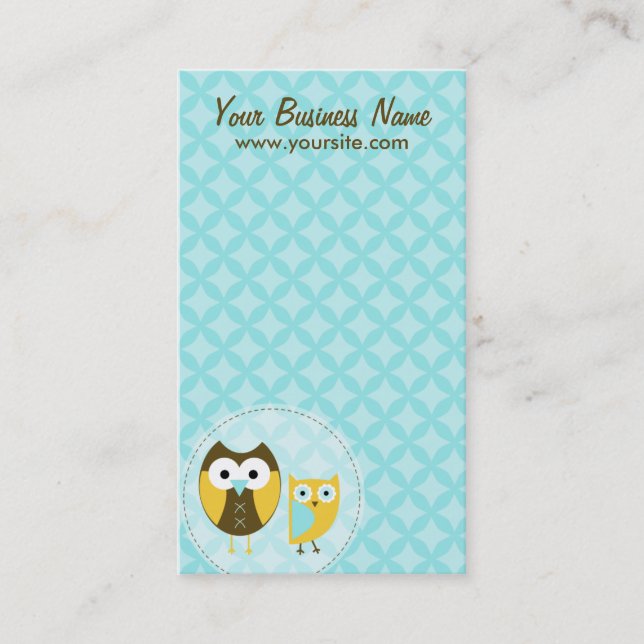 Sky Blue Owls Business Cards (Front)