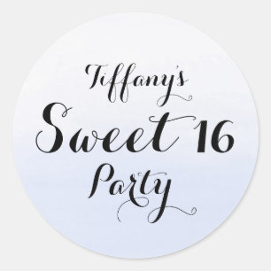 Sky Blue Pastel Ombre Sweet 16 Sticker