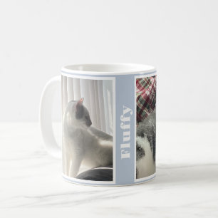 Sky Blue Pet Photos and Names Coffee Mug
