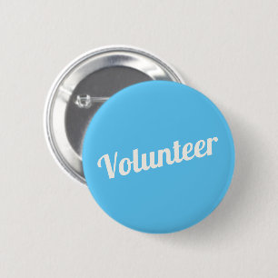 Sky Blue Pin-back Volunteer Buttons