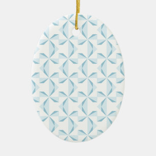 Sky Blue Pinwheels Ceramic Ornament