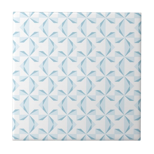 Sky Blue Pinwheels Ceramic Tile (Front)
