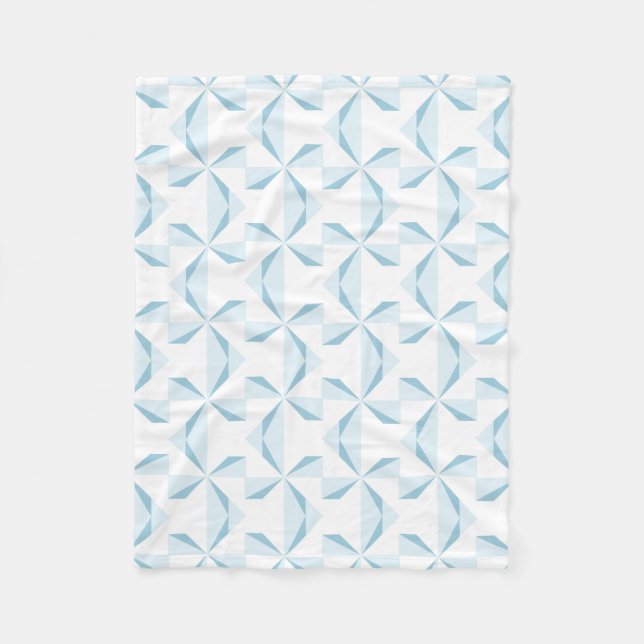 Sky Blue Pinwheels Fleece Blanket (Front)