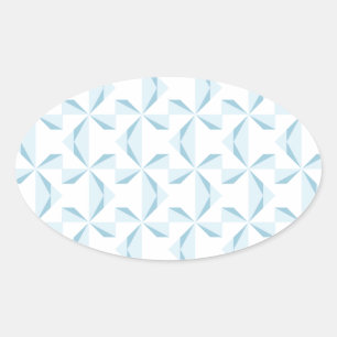 Sky Blue Pinwheels Oval Sticker