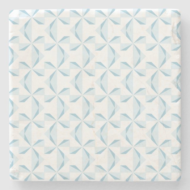 Sky Blue Pinwheels Stone Coaster (Front)