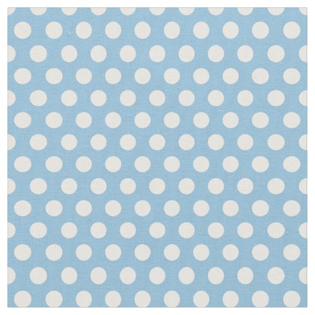 Sky Blue Polka Dots Fabric (Close Up)