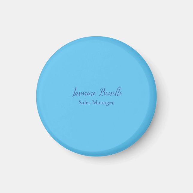 Sky Blue Professional Modern Minimalist Add Name Magnet (Front)