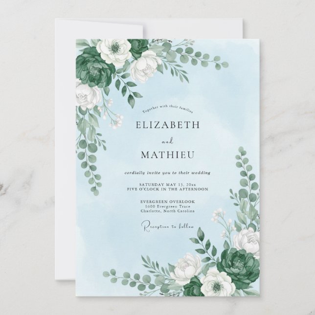 Sky Blue Refreshing Nature Wedding Invitation (Front)