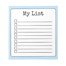 Sky Blue Retro Custom Checklist Lined