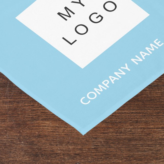 Sky blue salon business logo short table runner (Creator Uploaded)