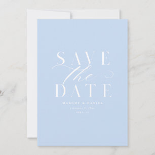 Sky Blue Save The Date Without Photo QR Code