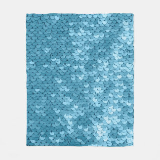 Sky blue shiny fabric with sequins, abstract backg fleece blanket