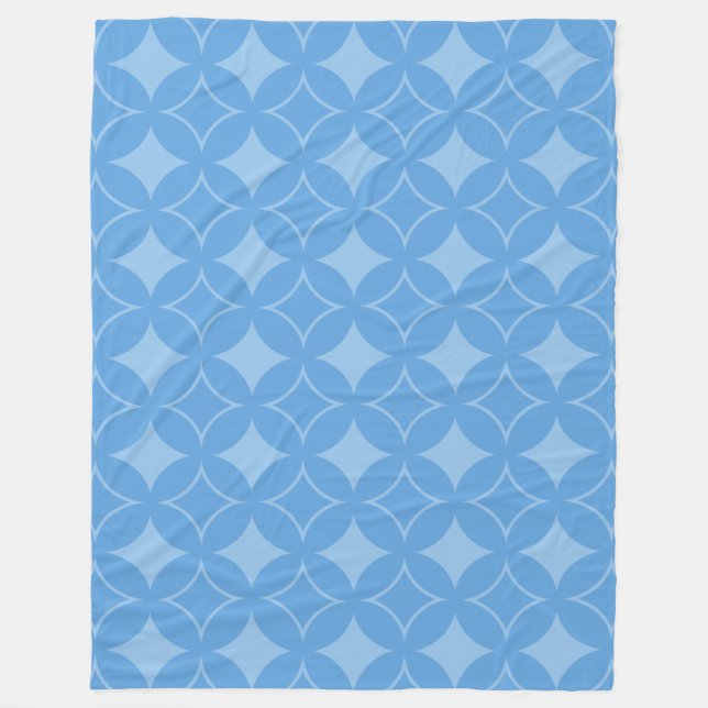 Sky blue shippo pattern fleece blanket (Front)