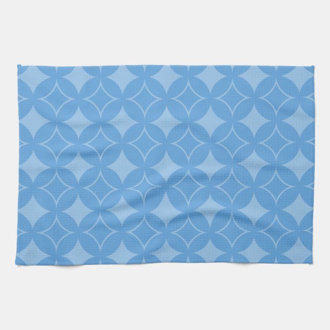 Sky blue shippo pattern tea towel (Horizontal)