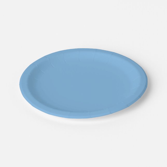 Sky Blue (solid colour) Aero  Paper Plate (Angled)