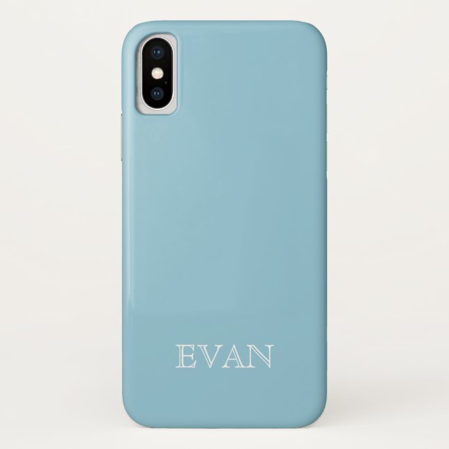 SKY BLUE Solid Colour Background iPhone X Case (Back)