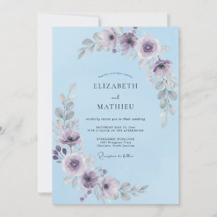 Sky Blue Splendid Winter Wedding Invitation