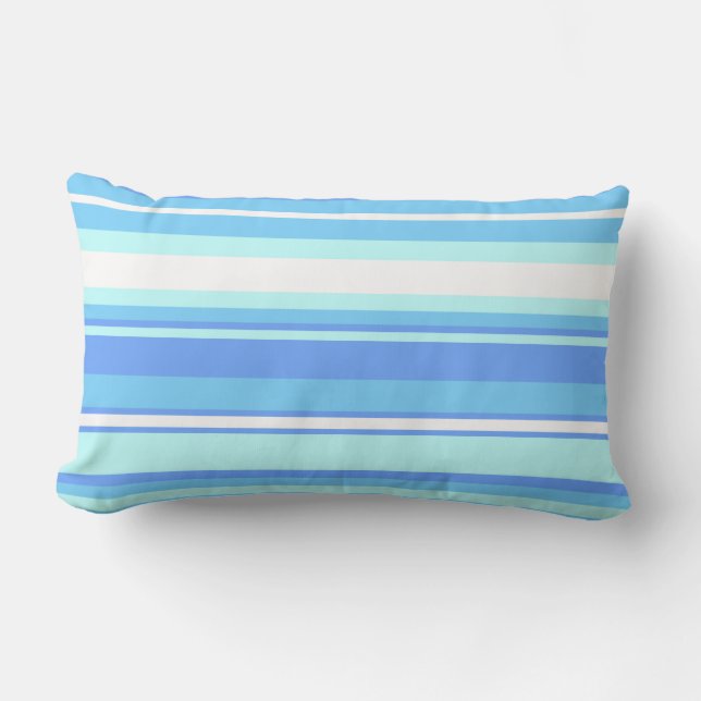 Sky blue stripes lumbar cushion (Front)