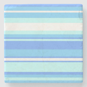 Sky blue stripes stone coaster