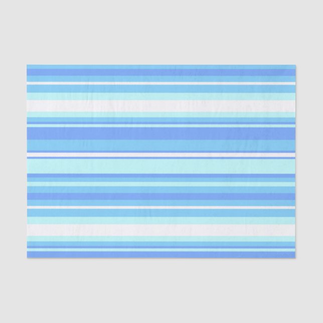 Sky blue stripes tissue paper (Front)