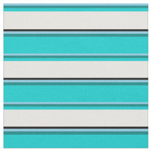 Sky Blue, Teal, Dark Turquoise, White, and Black Fabric
