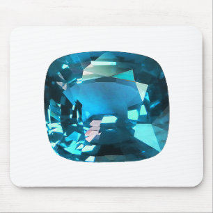 Sky Blue Topaz Cushion Gemstone Mouse Pad