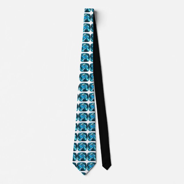 Sky Blue Topaz Cushion Gemstone Tie (Front)