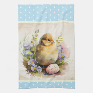 Sky blue vintage chic Easter Kitchen Towel
