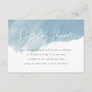 Sky Blue Watercolor Display Shower No Gift Wrap Enclosure Card