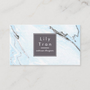 Sky Blue Watercolor Marble Business Card