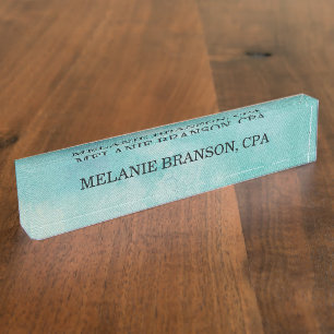 Sky Blue Watercolor Name Title One Line Nameplate