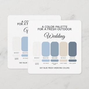 Sky Blue Wedding Colour Palette Card