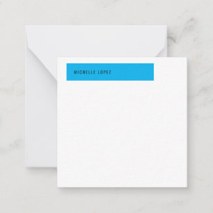 Sky Blue White Classical Elegant Plain Card