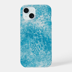 Sky Blue & White Coral Texture iPhone 15 Case