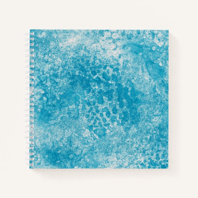Sky Blue & White Coral Texture Notebook (Front)