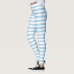 Sky Blue & White Horizontal Summer Stripe Leggings<br><div class="desc">You are viewing our soft sky blue and white horizontal summer leggings for women. These are great for your workout with a simple white tee, but also great to pair with a white tunic to wear out and about, running errands or even meeting your bestie for lunch.</div>