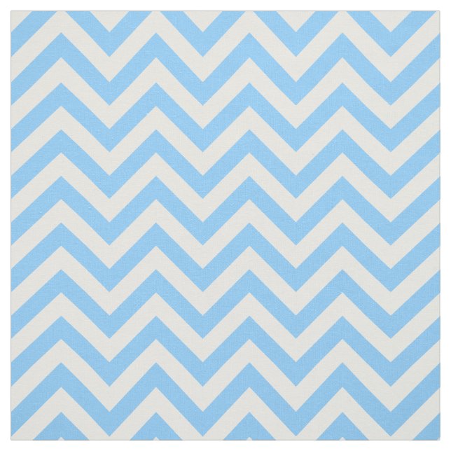 Sky Blue White LG Chevron ZigZag Pattern 12I Fabric (Swatch)