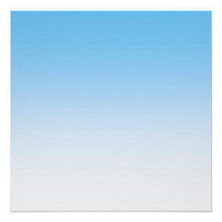 Sky Blue White Ombre Poster