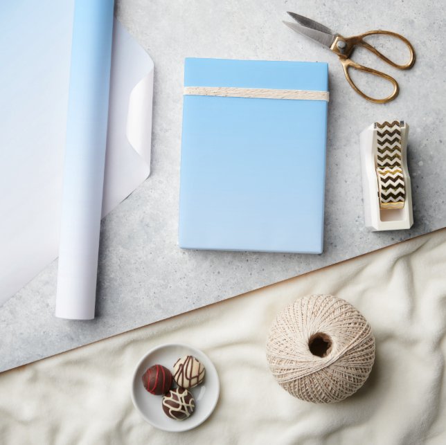 Sky Blue White Ombre Wrapping Paper (Crafts)