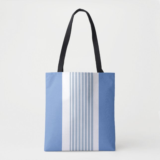 Sky Blue With Stripes Tote Bag (Front)
