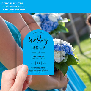 Sky Blue Zazzle Acrylic Wedding Invites  Acrylic Invitations