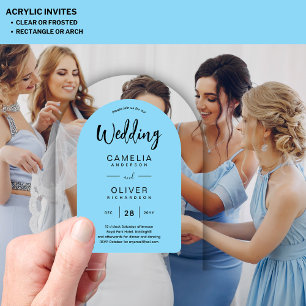 Sky Blue Zazzle Acrylic Wedding Invites  Acrylic Invitations