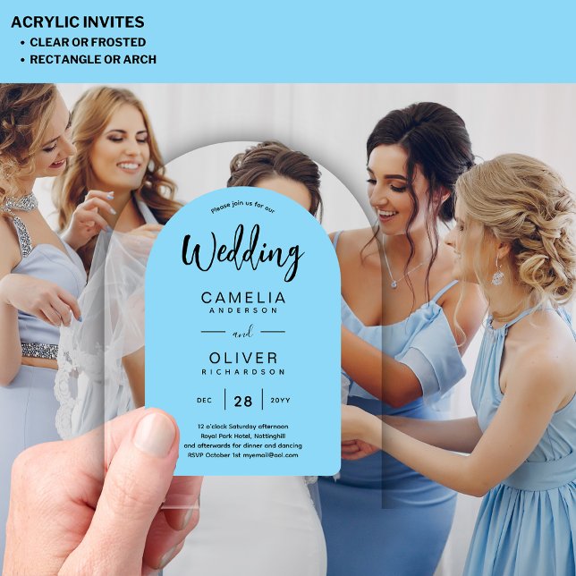 Sky Blue Zazzle Acrylic Wedding Invites  Invitations (Creator Uploaded)