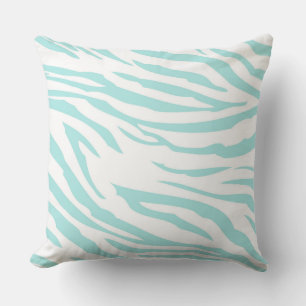 Sky Blue Zebra Print Cushion