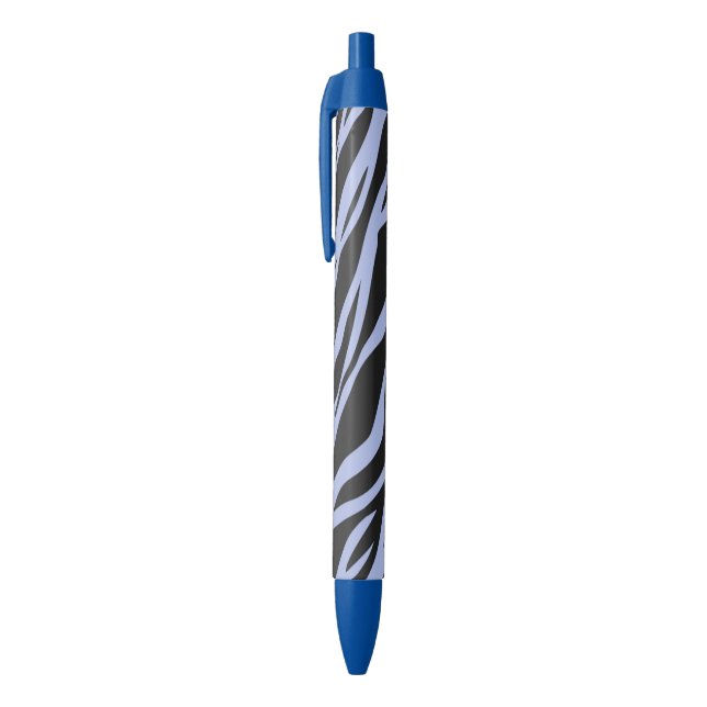 Sky Blue Zebra Striped Ink Pen (Top (Vertical))